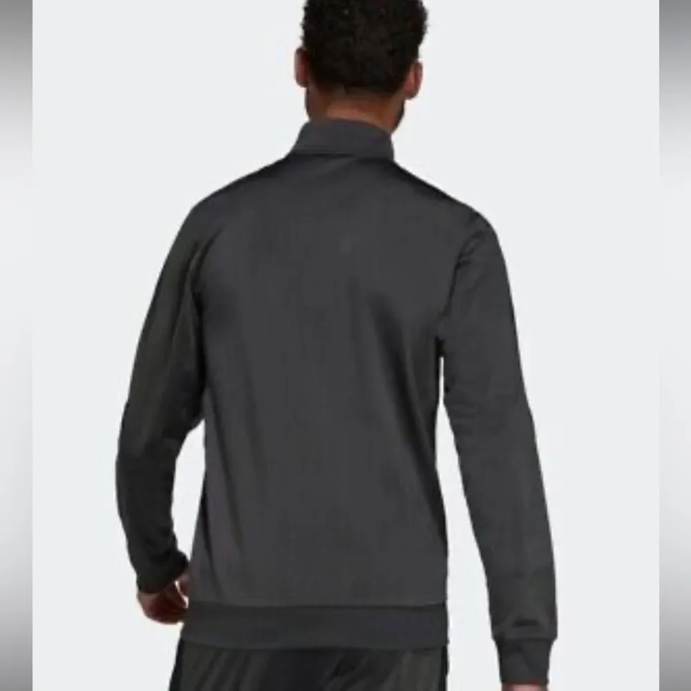 Adidas Essentials 3-Stripes  Men's Track Top - Mgh Solid Grey/Black Size 2XL - Picture 2 of 3